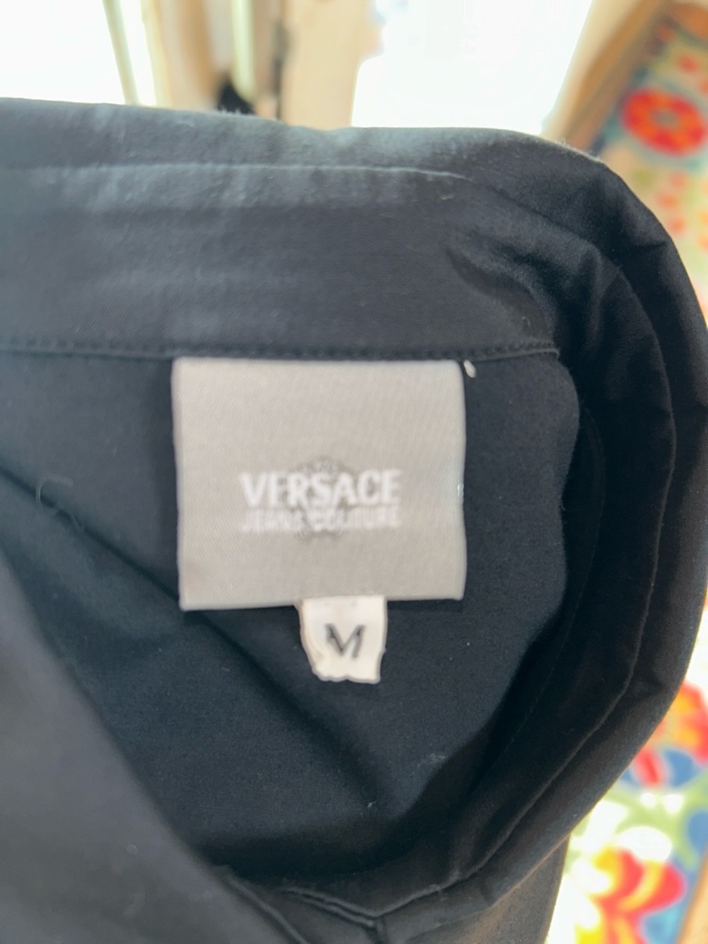 Versace Black Button-Up Shirt with Square Buttons - Picture 5 of 7